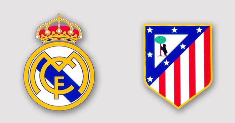 রিয়াল মাদ্রিদ ও অ্যাটলেটিকো মাদ্রিদের লোগো